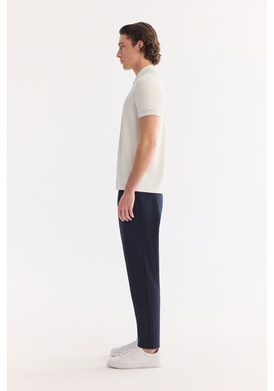 Avva Erkek Ekru Kıvrılmaz Polo Yaka Düğmeli Bi-stretch İnterlok Regular Fit T-shirt A61y1075