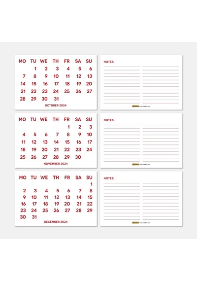 2027 Takvimi, 2027 Masa Takvimi Kırmızı Renk, 2027 Calendar, 2027 Desk Calendar Red Color