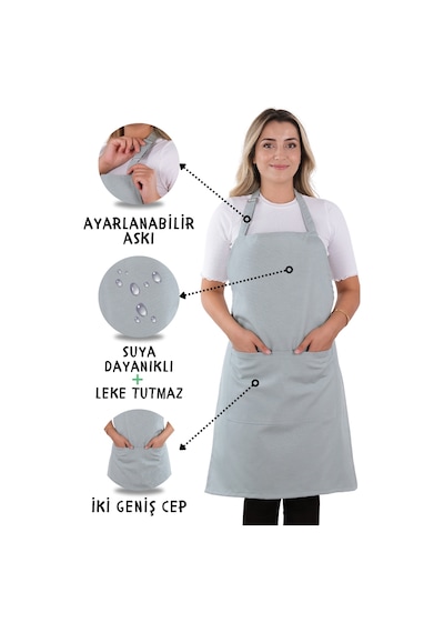 Sevilya Simple Ayar Askılı Mutfak Önlüğü Turkuaz