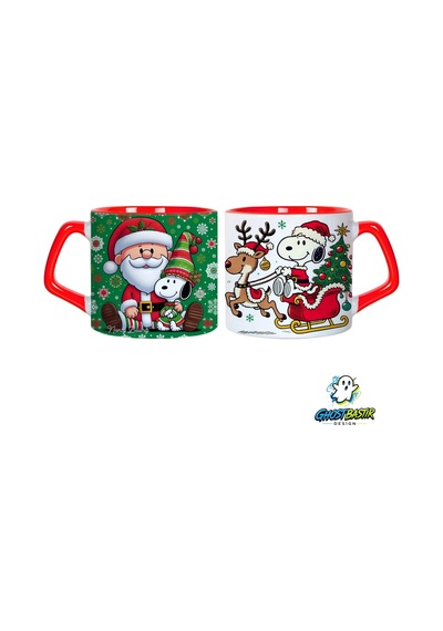 Ghostbastır Design Snoopy Noel Yılbaşı Kupa Bardak Tek Adet 1070 çok renkli