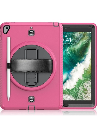 Newface Apple Uyumlu iPad 5 Air 9.7 Kılıf Strap-c Otterbox Tablet Kapak - Pembe
