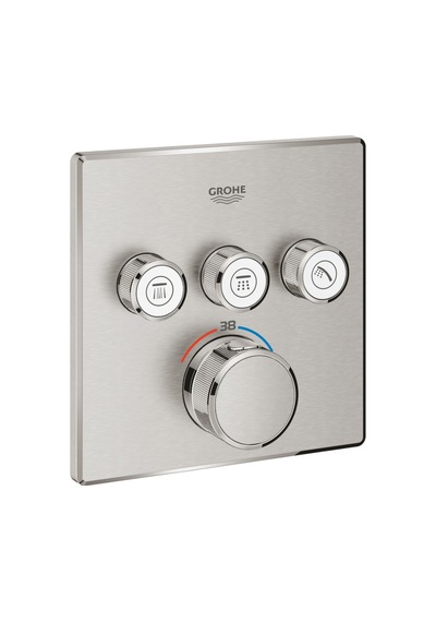Grohtherm Smartcontrol Üç Valfli Akış Kontrollü, Ankastre Termostatik Duş Bataryası - 29126dc0 Gri