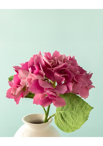Hortensia Tek Dal Yapay Çiçek Açık Mor