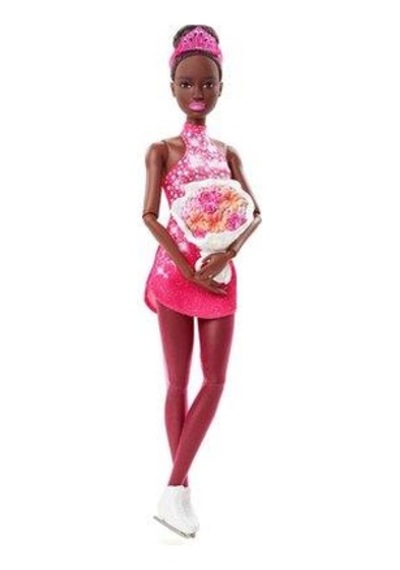 Barbie Buz Pateni Sporcusu Siyahi Bebek Hcn31