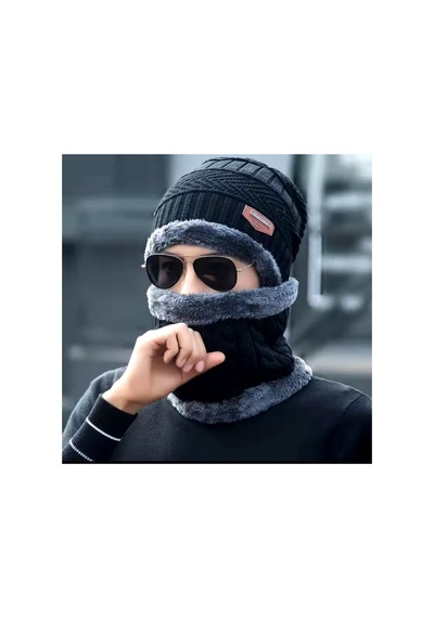 Yemleme Botu Bere Erkekler Kadife Şapka Mercan Polar Eşarp Açık Sürme Şapka Sıcak Kalınlaşma