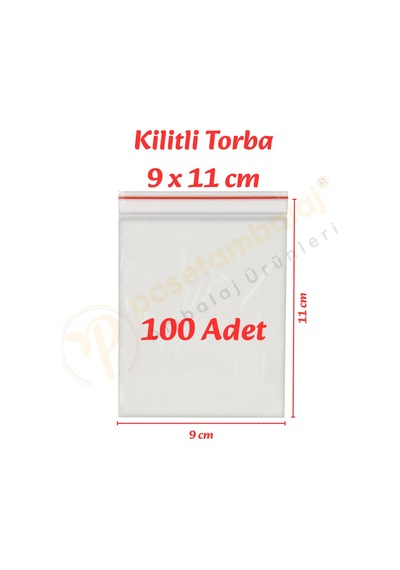 9x11 Cm. Kilitli Torba 100 Adet