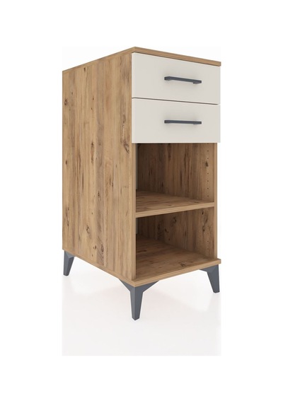 Kronos Komodin Tek Raflı 2 Çekmeceli 44x59x96 Çam-aytaşı Çam