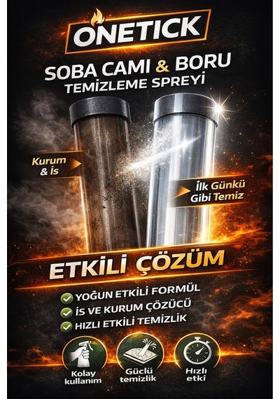 Pelet Soba Camı Temizleme Ve Şömine Soba Camı Temizleme Spreyi 500ml İs Ve Kurum Temizleme