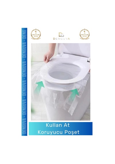 Klozetkapakpoşeti Hijyenik Tek Kullanımlık Pratik Sağlıklı Seyahat Tipi Klozet Kapağı Poşeti - 50 A Çok Renkli