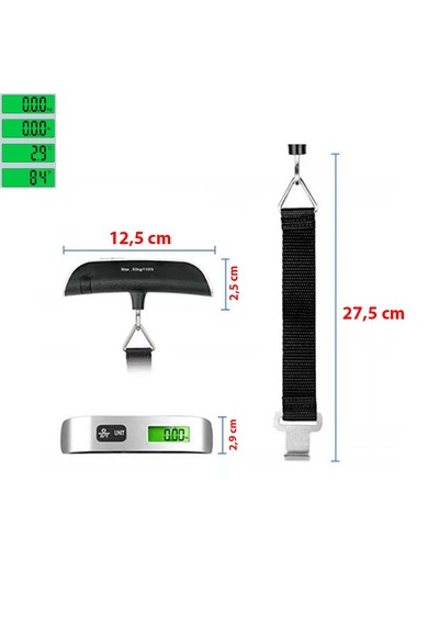 Zhibo Dijital El Bagaj Bavul Tartısı Seyahat Çantası Valiz Vb. Kantarı Fonksiyonlu Terazi Max 50 Kg
