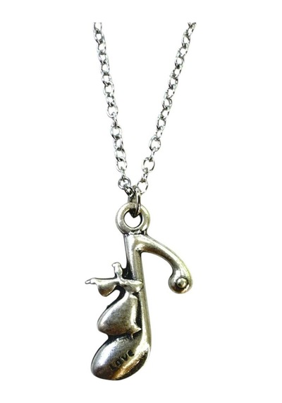 Metal Müzik Notası Kolye Unisex Zamak Kaplama 60 Cm Zincir Çok renkli