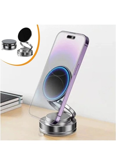 Bay Vakumlu Manyetik Telefon Tutucu Güçlü Vakum 360 Derece Döner Araç İçi Telefon Standı, Ultra Sabit Manyet Diğer