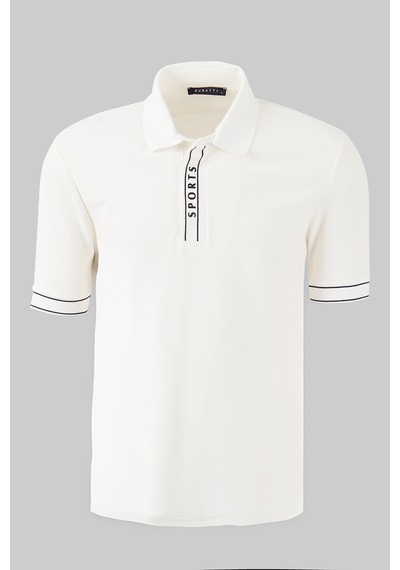 Buratti Pamuklu Regular Fit Yarım Fermuarlı Polo T Shirt Erkek Polo Yaka T Shirt 5904073 Beyaz