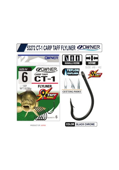 Owner 53272 Ct-1 Carp Taff Flylıner 8