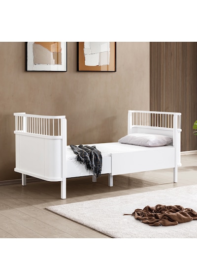 Mdf Beşik 130x90 Trend Büyüyen Beşik Beyaz + 1 Comfort Yatak Beyaz