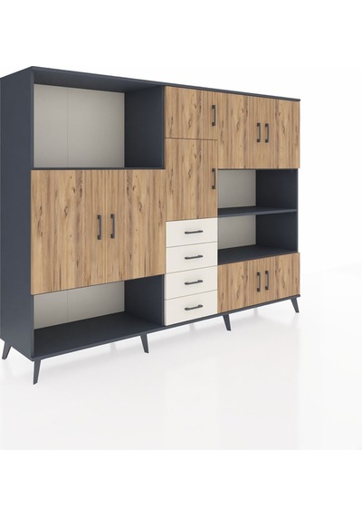 Hyperion Dolap 9 Raflı 4 Çekmeceli 8 Kapaklı 220x44x163 Antrasit-çam/aytaşı Atlas Çam/aytası - Antrasıt Hyperion Dolap 9 Raflı 4 Çekmeceli 8 Kapaklı 220x44x163 Antrasit-çam/aytaşı Atlas Çam/aytası - Antrasıt