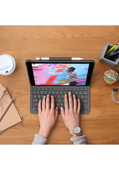 Logitech Slim Folio Apple Uyumlu iPad 7. 8. 9. Nesil İçin Klavyeli Kılıf -ing.