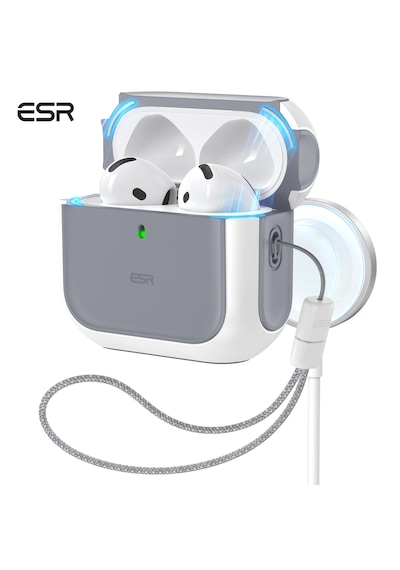 Esr Apple Uyumlu AirPods 4 2024 Halolock Orbit Hybrid Magsafe Kılıf Beyaz