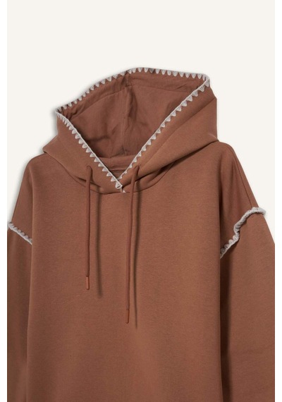 Defacto Overshirt Fit Kapüşonlu Sweatshirt G3318ax25aubn336 Kahve