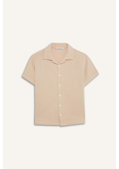 DeFacto Erkek Çocuk Oversize Geniş Kalıp Polo Yaka Müslin Kısa Kollu Gömlek W3239A625HSBG732