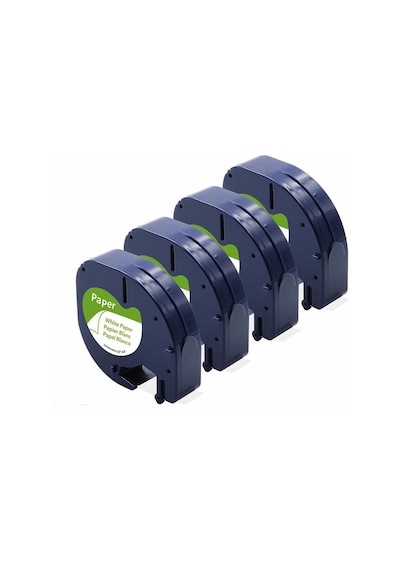 Puun Dymo Letratag Muadil Bant 59421 721510 Beyaz Kağıt Etikete Siyah 12mm X 4 Mt 4 Adet Diğer