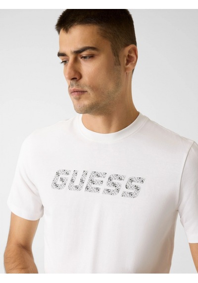 Guess Maska Bisiklet Yaka Kısa Kollu Erkek Beyaz T-shirt Z6rı15ı3z14-g018 Beyaz