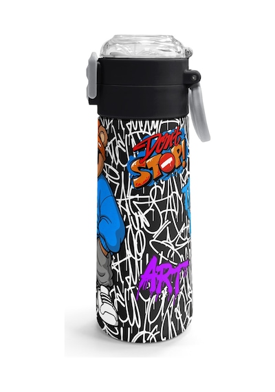 Coral High Kids Grafiti Ayıcık Desenli Pipetli Ve Direkt İçim Çelik Termos 500 Ml 38132 Saks