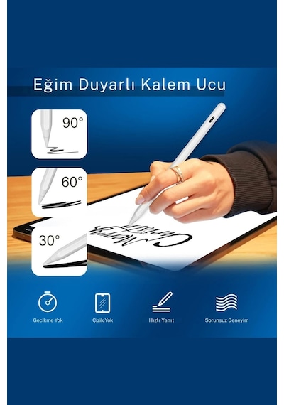 Apple Uyumlu iPad  M4/m3/m2/a17 Air Pro Manyetik Şarj Olabilen Pencil Pro Dokunmatik Tablet Kalemi