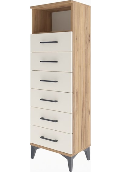 Arges Dolap Tek Raflı 6 Çekmeceli 44x30x134 Çam-aytaşı Çam