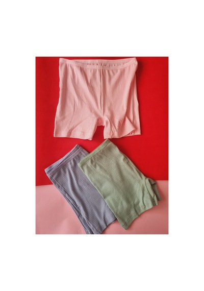 Demirsa Boutique Pamuklu Fitilli 3'lü Ribana Kadın Şort-külot Yeşil, Pembe, Mavi Mavi-pembe-yeşil Demirsa Boutique Pamuklu Fitilli 3'lü Ribana Kadın Şort-külot Yeşil, Pembe, Mavi Mavi-pembe-yeşil