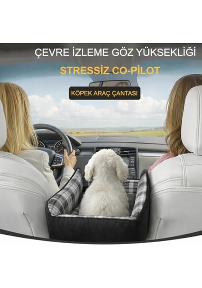 Haegs Araç Konsol Üstü Köpek Koltuğu - Evcil Hayvan Taşıma Çantası, Küçük Köpek Yatağı Gri - Kırmızı