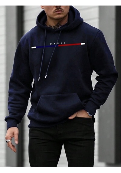 Uyguntarz Unisex Paris Baskılı Oversize Sweatshirt Lacivert