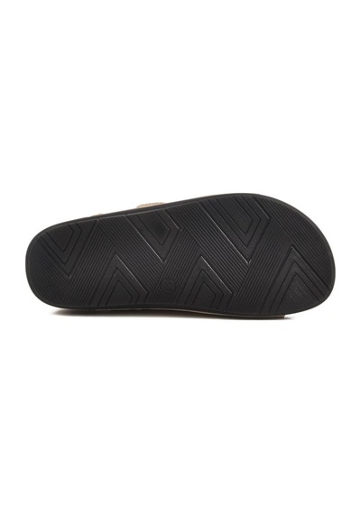 Bento 41001 Kadın Çift Toka İşlemeli Comfort Terlik Bej