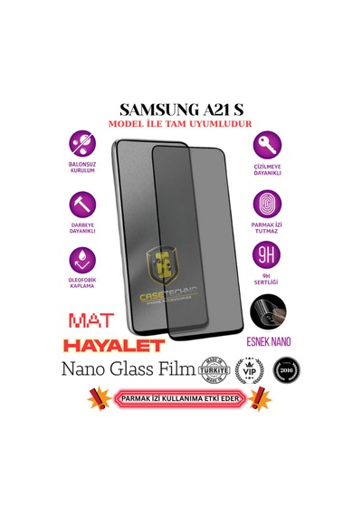 Samsung A21s Tam Uyumlu Mat Privacy Esnek Nano Ekran Koruyucu Film