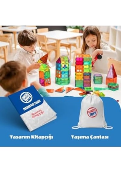 Circle Toys Magnetic Tiles Manyetik Yapı Blokları 36 Parça 3d Steam Eğitici Çocuk Oyuncağı Ve Inşa Seti