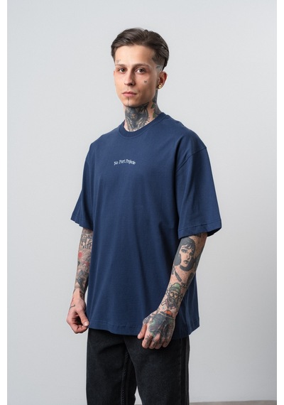 Respire Erkek No Port Baskılı Oversize T-shirt Lacivert