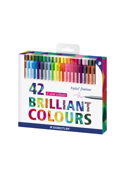 Staedtler 334 C42 Triplus Üçgen Fineliner 0.3 Mm 42'li Çok Renkli