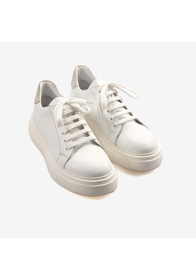 Mocassini Hakiki Deri Erkek Bağcıklı Kalın Taban Spor & Sneaker 35110 Beyaz Sipiro Beyaz