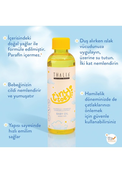 Thalia Calendula & Papatya Özlü Nemlendiricili Bebe Yağı 200ml