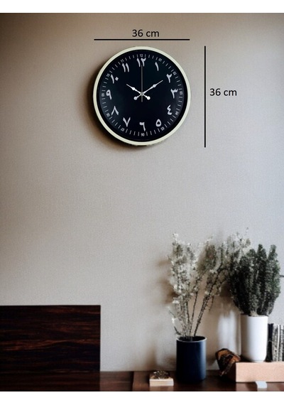36 Cm Krem Arapça Rakamlı Duvar Saati 11