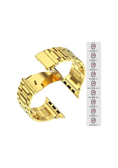 Apple Uyumlu  Watch 38 Mm 40 41 MM Seri 3 4 5 6 7 Se Ironwef Gold