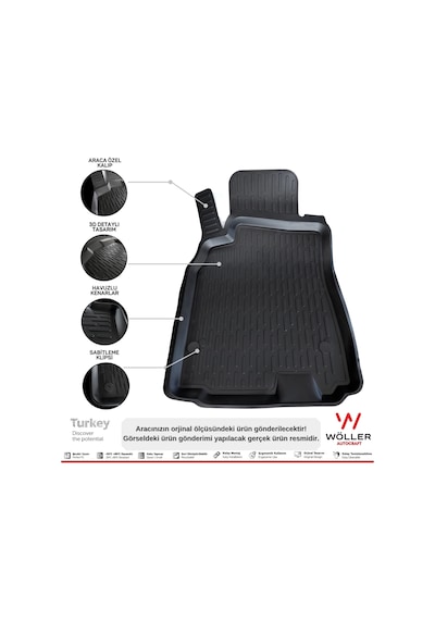 Renault Fluence Paspas 2009 - 2016 Arası 3D Havuzlu Wöller Paspas