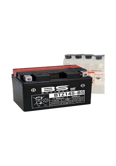 Bs Battery Btz14s-bs 12v 11.8ah Motosiklet Aküsü Agm Bakımsız 230cca Sızdırmaz Mf Akü