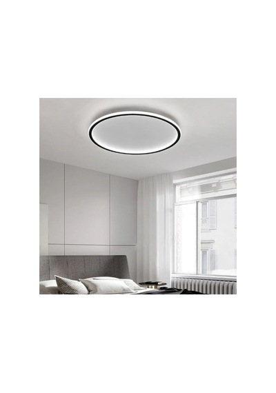 Antrasit Ø80cm Çember Avize 3000k Sarı Işık Led Tavan Lambası