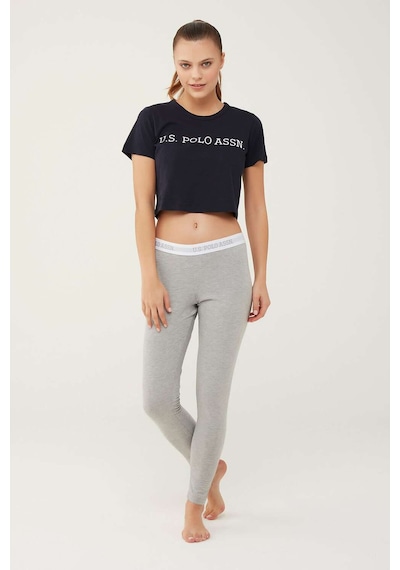 U.S. Polo Assn. Kadın Gri Melanj Tayt 16605 Gri