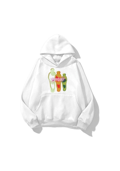 Unisex Pockets Empty Sweatshirt Beyaz Beyaz