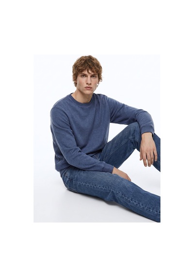 Limon Mavi Erkek Relaxed Sweatshirt L6wm-swt9518 Indigo Melanj