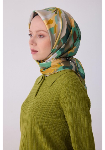 Belli İpek Eşarp - 4315-04 Zeytin Yeşili Twill
