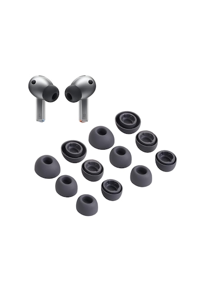 Galaxy Buds 3 Pro Aksesuarları İçin Yedek Silikon Kulaklık Ucu Seti Kulaklık Kulak Uçları, 6 Çift 3 Boyut S/m/l Gri