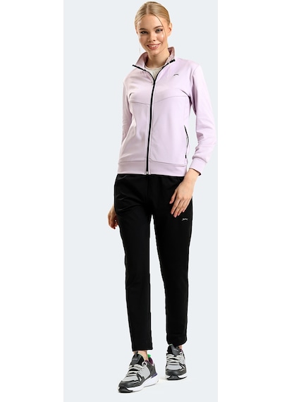 Slazenger RICHMAL Kadın Fermuarlı Dik Yaka Cepli Lila Eşofman Takımı